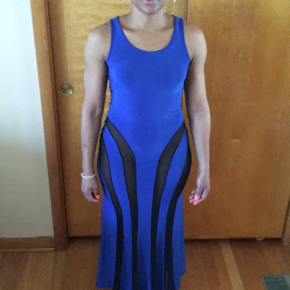 Royal Blue and Black Dress